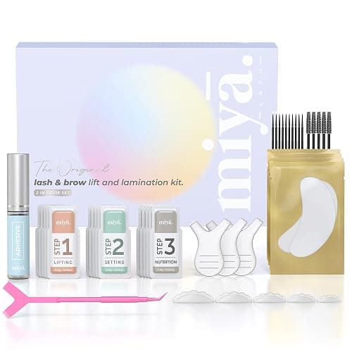 MIYA LASH 2 in 1 Lash Lift & Brow Lamination Kit | Instant Fuller Eyebrows, Eyelashes | Salon Result lasts 8 weeks | Professional LVL, Perm, Laminate with Silicone Shields, Lash Picks - Image 1