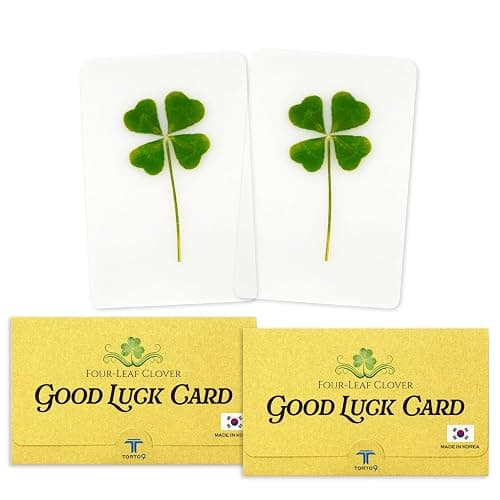 Real Four Leaf Clover Bookmark, Elegant 4 Leaf Clover Charm, Perfect Gift for Book Lovers, Preserved Four Leaf Clover in Laminated Bookmark (2pack) Made in Korea - Image 1