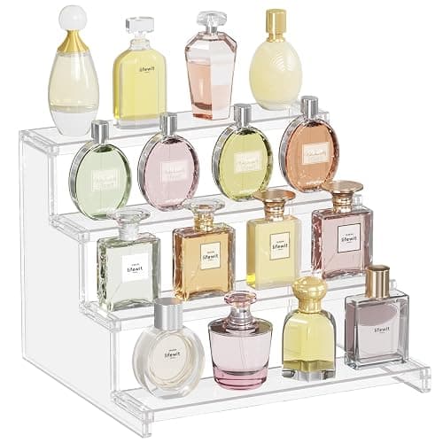 Lifewit Perfume Organizer, Bedroom Decor, Cologne Cupcake Stand, Tool-Free Assembly, Makeup Display Shelf for Vanity Bathroom Counter Storage, Clear, 30 cm/12", 1 Pcs - Image 1