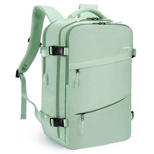 HOMIEE Travel Laptop Backpack, Flight Approved Carry-On 15,6" Laptop Backpack, Travel Luggage Backpack with Charging Port, Green - Image 1