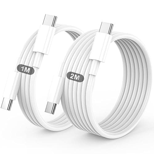 Cable USB C vers USB C, Câble USB C Charge Rapide Chargeur 1M+2M 60W pour iPhone 17/16/15/Pro/Plus/Pro Max/Air, pour iPad Pro/Air/Mini, pour MacBook/Pro, pour Samsung Galaxy S25 S24 S23 -Cable Type C - Image 1