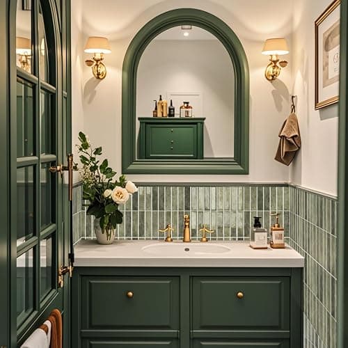 Alwayspon 10 Sheets 12x12inch Retro Green 3D Vinyl Backsplash Tiles, Self-Adhesive Peel and Stick Wall Tile Stickers Stick on Subway Tiles for Kitchen Bathroom Wall - Image 1