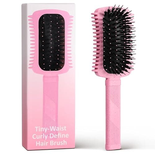 Auhrjomra Curl Defining Brush Pink, Volume Curly Hair Brush for Effortlessly Detangling Shaping and Styling Women's Curls, Waves & Coils, Curly Hair Products, Reduce Frizz - Image 1
