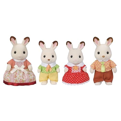 Calico Critters - Chocolate Rabbit Family - Collectible Dollhouse Figures | The village's most beloved bunny family - flocked, poseable and dressed in classic outfits for endless story play, Ages 3+ - Image 1