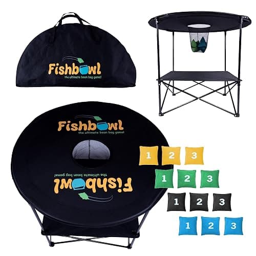 Fishbowl USA: The Ultimate Bag Toss Yard Game - Portable Game Set Lawn & Beach for Family, College and Adults - Includes 12 Bags, Collapsible Base, Game Board & Case - Outdoor Games - Cornhole Set - Image 1