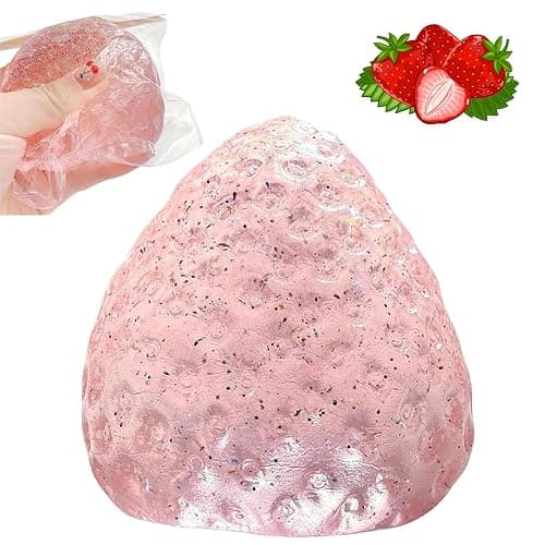 Taba Squishy, Strawberry Fufu Squishy Sensory Toys, Soft Strawberry Squishies Fidget Toys for Kids & Adults, Stress Relief Squeeze Toy Mochi Cute Stuff for Party Favours Birthday Gifts - Image 1