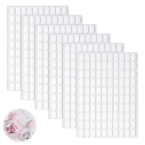 OLLBIT 600PCS Double Sided Nail Tape,Nail Stand Sticky Tabs,Adhesive Press on Nails Sticky Tabs,Clear Glue Stickers for Nail Art Holder,Pre-Cut Display Strips (600 Pcs) - Image 1