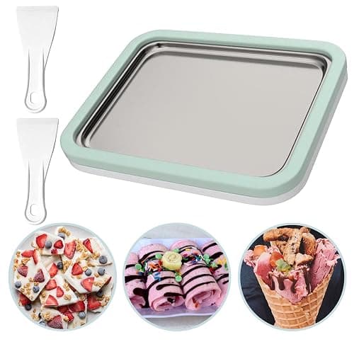 Rolled Ice Cream Maker, Instant Ice Cream Machine, Instant Cold Plate for Diy Ice Cream, Fruit Frozen Yogurt (Green) - Image 1