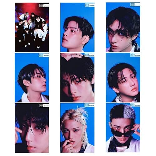 STRAY-KIDS Posters,9PCS STRAY-KIDS Poster Wall Painting Postable Photos for Birthday Party Home Decoration(Blue) - Image 1