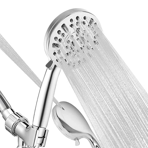 Shower Head,10 mode High Pressure shower head with handheld, Anti-clog Nozzles, Built-in 2 Power Wash to Clean Tub, Tile & Pets, High Flow Hand Held Shower Head, Leakproof 59 Inch Hose&Metal Bracket - Image 1