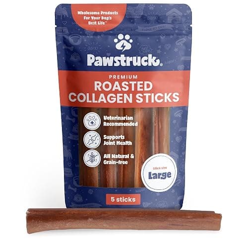 Pawstruck All Natural 11-12" Roasted Collagen Sticks for Dogs – Low Odor & Long-Lasting Bully Stick & Rawhide Alternative, Single Ingredient, Vet Approved – 5 Pack - Image 1