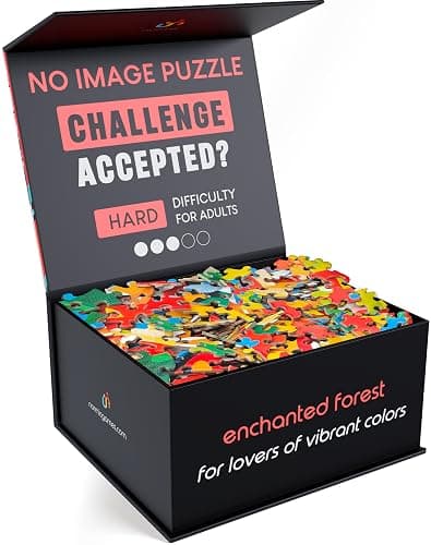 Normic - No Image Puzzle 1000 Irregular Pieces Extreme Difficult Jigsaw Challenge Adults Hardest Puzzle No Guide Ultimate Brain Teaser Hard Level Enchanted Forest Mystery Unique Gift - Image 1
