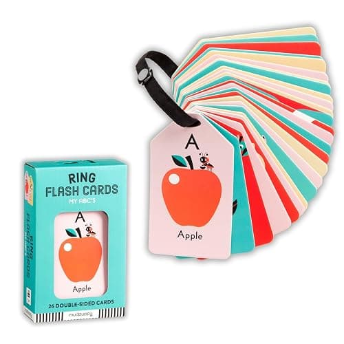 Mudpuppy My ABC's — Ring Flashcards 26 Durable Double Sided Alphabet Cards And Reclosable Ring With Colorful Art For Kids Ages 3+ Perfect For Preschool Or Travel For Teachers And Parents - Image 1