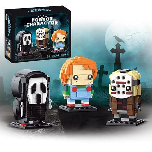Christmas Action Figure Building Set Compatible with Lego for Adults,Chucky,Jason Horror Present for Fan,Home Decor,for Kids Toys 470 pcs - Image 1
