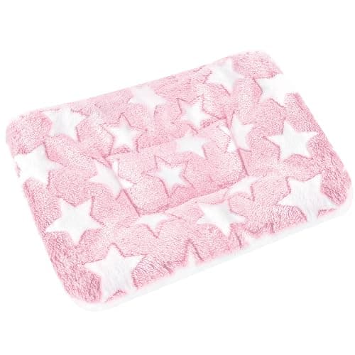 catadog Small Animal Bed Mat, Soft & Warm, Suitable for Guinea Pig, Hamster, Rabbit, Rat and Bearded Dragon (X-Large(13.3''x9.4''), Star Pink) - Image 1