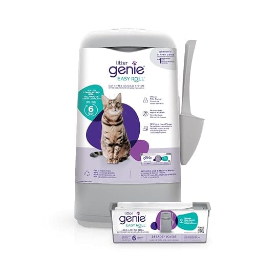 Litter Genie Easy Roll Pail | Cat Litter Box Waste Disposal System for Odor Control | Includes 1 roll of 24 Easy Tear-Off Bags - Image 1