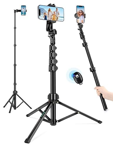 Nineigh 71" Tripod for iPhone, Phone Tripod Selfie Stick with Remote, Cell Phone Tripods & Tall Travel Tripods for Recording Video Selfies Photo, Compatible with iPhone 17 16 15 14 Pro Max 13 Android - Image 1