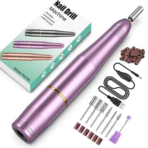 Electric Nail File, Professional Nail Drill Machine for Gel Nails, 20000RPM Adjustable Speed, Electric Nail Drill E File for Nail, Portable Manicure Pedicure Set for Women Girls Mum Nail Care Gifts - Image 1