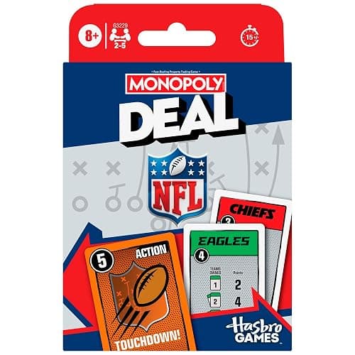 Monopoly Deal NFL Edition Game | Officially Licensed NFL Card Game for Families and Kids | Ages 8+ | 2-5 Players | 15 Mins. | Football Games - Image 1