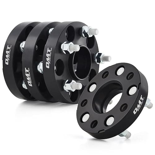 Orion Motor Tech 5x4.5 Hub Centric Wheel Spacers, 1" Black Wheel Spacers with M12x1.5 Studs Compatible with Honda Accord Honda Civic Honda CRV Acura RSX Acura TL, 64.1mm Bore Wheel Spacer Kit, 4pcs - Image 1