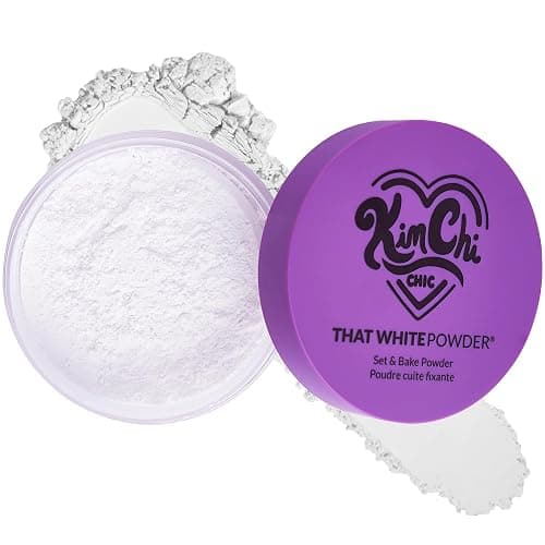 KimChiChic Beauty That WhitePowder Set and Bake Mattifying Setting Powder for Makeup, Extra Fluffy Loose Face Powder Poof, Soft Natural Face Makeup Helps Minimize the Appearance of Fine Lines, White - Image 1