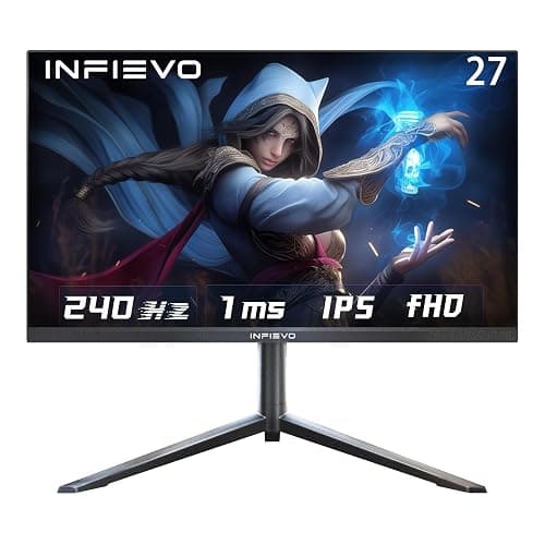 INFIEVO 27 Inch 240Hz Gaming Monitor IPS 1ms, Liftable and Pivotable Stand,FHD 1080P Computer Monitor, FreeSync, Ultra-Thin PC Monitor, VESA Compatible, HDMI/DP X2, Eye Care, Built-in Speakers - 27 Inch 1080P 240H - Image 1