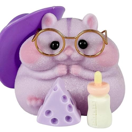 Handmade Taba Squishy Hamster Toy, Cute Squishy Hamster Fidget Toy, Realistic Soft Silicone Mochi Furry Toy, Stress Relief Gift for Adults & Kids, Sensory Anxiety Plushie (Purple) - Image 1