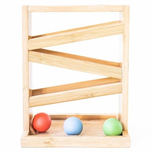 Montessori Small Ball Tracker Wooden Ball Drop - Wood Toys for 3 Year Old - Educational Toy for Baby and Toddler - Ramp Maze Run Track - Image 1