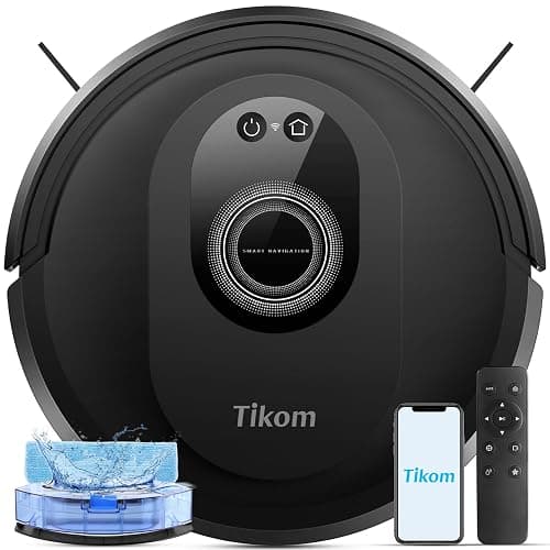 Tikom Robot Vacuum and Mop Combo, 5000Pa Robotic Vacuum Cleaner, 150 Min Max, App & Remote Control, Ideal for Hard Floor, Carpet, Pet Hair, Self-Charge(G8000 Max) - Image 1