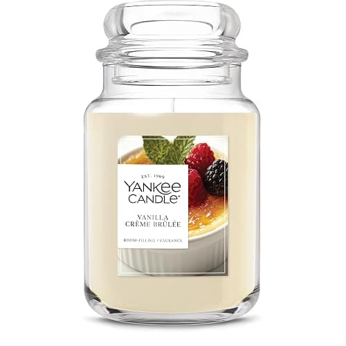 Yankee Candle Vanilla Crème Brûlée, Holiday Scented Candle, 22oz Large Jar with up to 150 Hour Burn Time, Giftable - Image 1