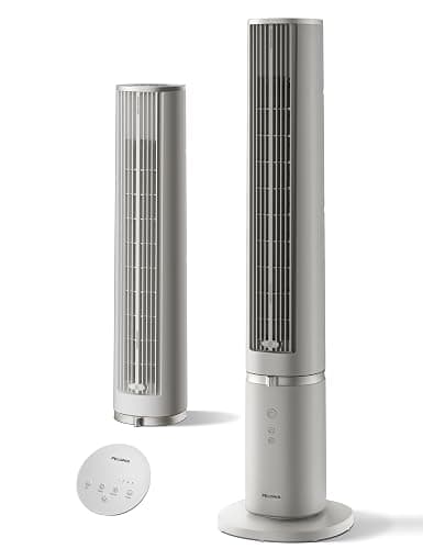 PELONIS 40-Inch Oscillating Tower Fan with Remote for Bedroom, Khaki | Standing Cooling Fan, Washable Design, 2000 CFM, 28ft/s Airflow, 4 Speed, 2 Modes, 90° Oscillation, Quiet 23dB, 7-Hr Timer - Image 1