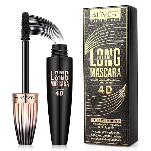 4D Silk Fiber Lash Mascara- Waterproof Mascara Black Volume and Length, Easily to Create Amazing Lashes for Thicker, Long Lasting and Curly Eyelashes - Image 1