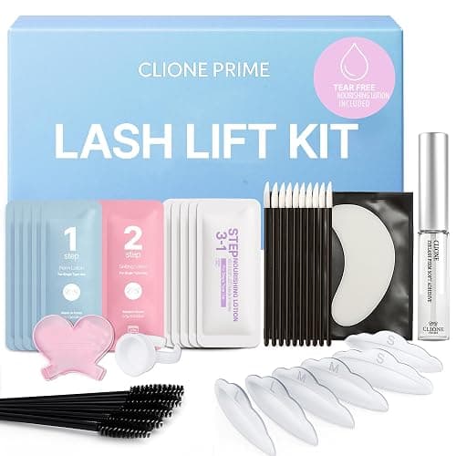 CLIONE PRIME Korean Lash Lift Kit - 5 Sets Eyelash Curling Perm with Upgraded Glue, Easy for Beginner & Professional, Semi Permanent Perming Wave Suitable For Salon, Blue - Image 1