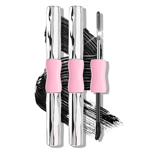 KYDA 2-in-1 Double Ended Mascara, Volumizing Lengthening Clump-Free Metal Wand Black Mascara, Waterproof Formula for Dramatic Lashes, Curling Multiplying Lash, Washable Eyelash Makeup, 2pcs - Image 1