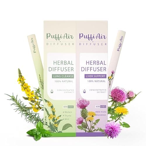 Herbal Diffuser Duo with Mullein, Milk Thistle & More丨Inner Balance Duo for Fresh Breath & Liver Detox Support - 600 Uses Per Stick - Image 1