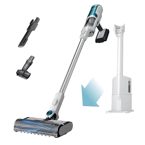 Shark Clean & Empty Cordless Stick Vacuum – Lightweight Cordless Vacuum with HEPA Filter, Portable, Rechargeable, Auto-Empty System, Stick Vacuum for Pet Hair, Carpets & Hardfloor, White, BU3521 - Crevice Tool + Pet Multi-Tool - Image 1