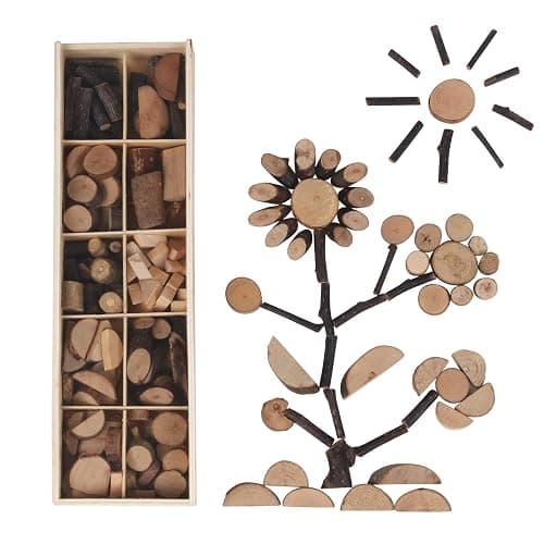Candywood Wooden Unfinished Craft Kits Toy,Unfinished Natural Wood Slices Loose Part Play,DIY Wood Slices Kit for Toddler 3+ (UN_S) - Image 1