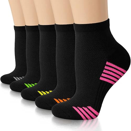 5 Pairs Copper Compression Socks for Women & Men - Ankle Plantar Fasciitis Arch Support Running Socks for Athletic - Image 1