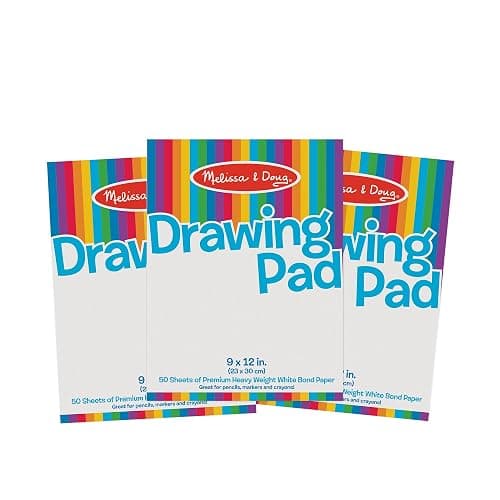 Melissa & Doug Drawing Paper Pad (23 x 30.5 cm) | 50 Sheets | 3 Pack | Kids Drawing Paper Pad, Coloring Art Pads For Kids, Toddler Sketch Pads For Ages 3+ - Image 1