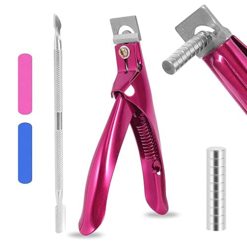 Upgade Acryl Nagelknipser Gelnägel Set, Tip Cutter mit Magnete Nagelfeile Stahl Push, Edelstahl Falsche Nagelknipser, Nagelknipser für Acrylnägel, Professionelle Nagelknipser für Home Nail Art - Image 1