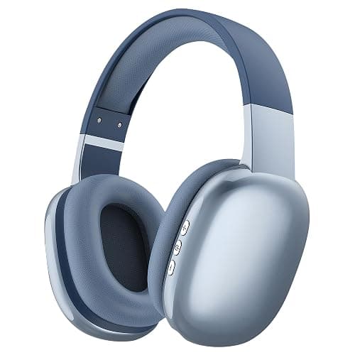Gabba Goods Wireless Over Ear Bluetooth Headphones with Microphone - Wireless Headset -Noise Reduction - Bluetooth, Wired,Built in Micro SD for Travel, Home, Work TV,PC,Gaming,Cellphone (Blue) - Image 1
