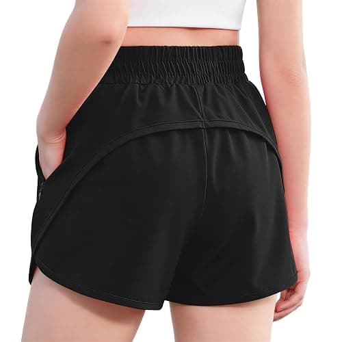 Zaclotre Girls Athletic Shorts with Zipper Pockets 2 in 1 Kid Workout Running Volleyball Soccer Shorts with Liner - Image 1