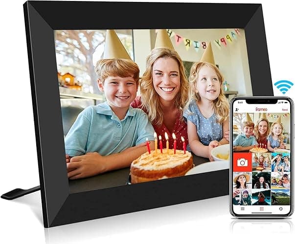YENOCK FRAMEO Digital Photo Frame WiFi 10.1 Inch HD IPS LCD Touch Screen, 32GB Memory, Auto-Rotate, Wall-Mountable, Easy Setup to Share Photos & Videos via Free App from Anywhere - Image 1