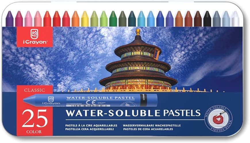 25 Colors Water-Soluble Pastel Crayons Set, Multi-Technique Art Kit with Brush & Palette, Versatile for Watercolor, Oil Pastel & Ink Effects, Easy Blending for Beginners, Sketching & Creative Drawing - Image 1