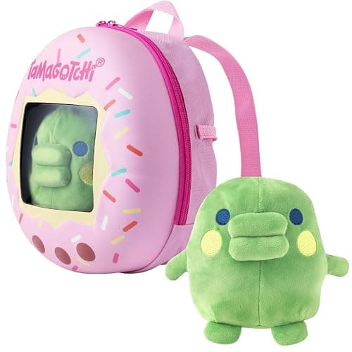 TAMAGOTCHI Backpack & Plush Kuchipatchi Adventure Companion - Reversible Design, Soft Velboa Fabric, Adjustable Straps, Kawaii Plush Fans & Collectors - Image 1