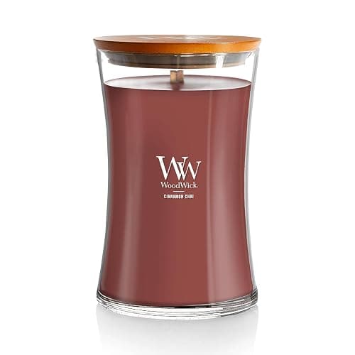 WoodWick Cinnamon Chai Holiday Candle Gifts for Women and Men, 21.5 oz Large Hourglass Candle with Crackling Wick - Image 1