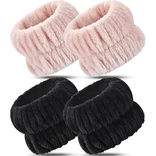 Darfukei Wrist Bands for Washing Face, 4pcs Spa Face Washing Wristbands, Microfiber Arm Wrist Towels, Absorbent Wash Wristbands for Woman Men, Prevent Water from Spilling Down Your Arms - Image 1
