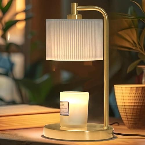 NITOWOLF Candle Warmer Lamp with Timer, Dimmable Candle Wax Warmer Electric Candle Lamp for Scented Candles with Bulbs, Christmas Gifts House Warming Gifts Home Decor(Gold) - Image 1