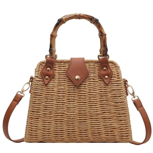 Cross Body Handbags for Women Straw Woven Beach Bag 2025 Summer Handmade Purses Wicker Rattan Bag Holiday - Image 1