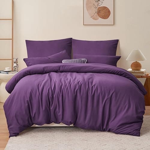 RUIKASI Bettwäsche 220x240 Lila 3teilig - Mikrofaser Bettwäsche-Sets OEKO-TEX, Bettbezüge 220 x 240cm + 2 Kissenbezüge 80x80cm mit Reißverschluss, Weich und Bügelfrei - Image 1